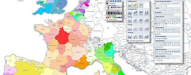 carte Word des régions d'Europe