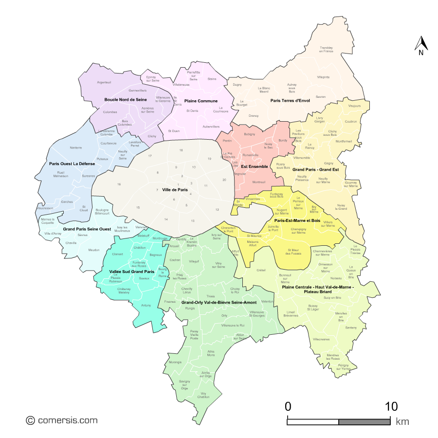 Communautés de communes de  Paris