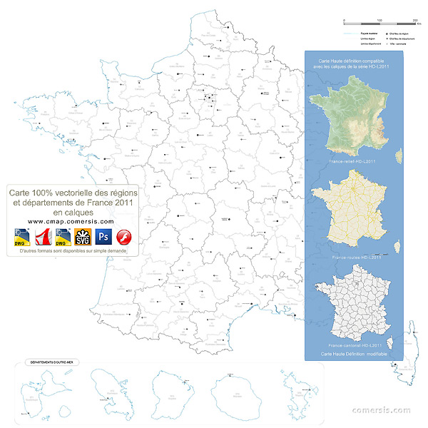 Carte des départements de France