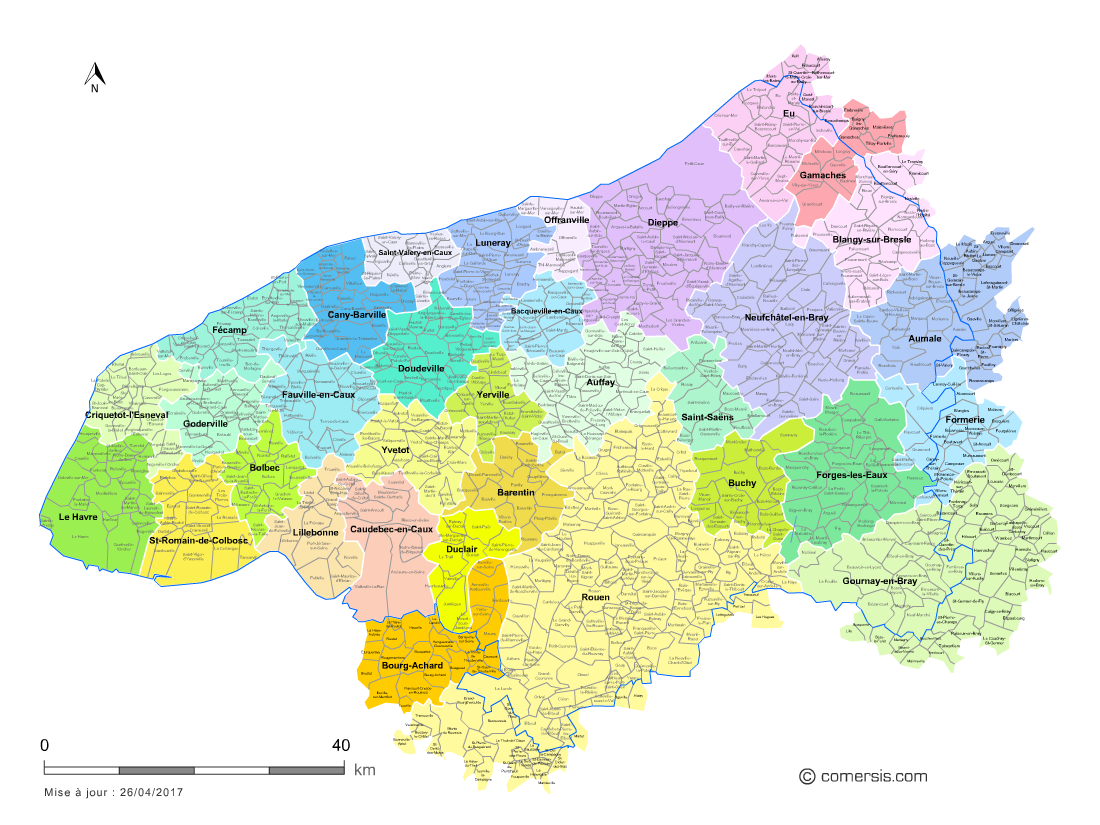 Carte Des Bassins De Vie De La Seine Maritime