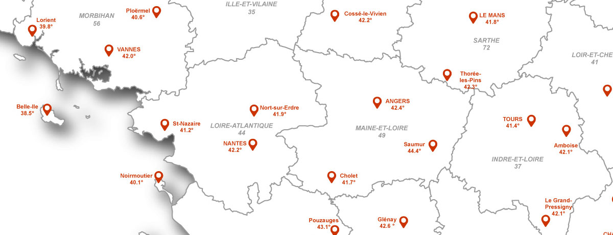 carte des records de chaleur en mai et juin 2026