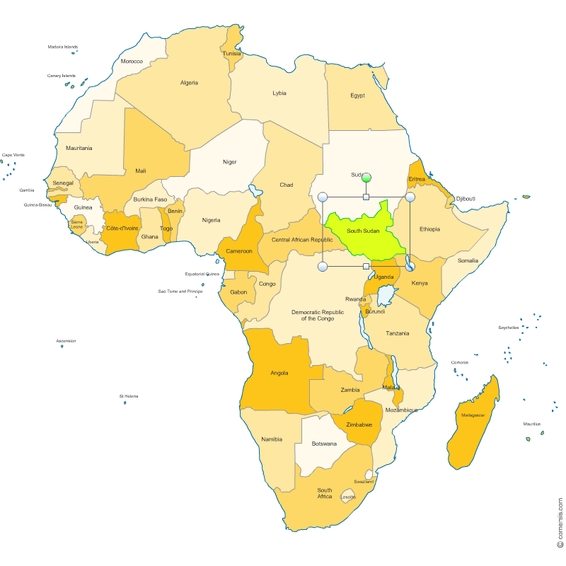 Editable Word And Excel Map Of Africa States