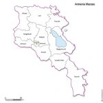Vector map of Armenia provinces with names
