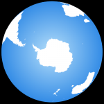 Antarctica centered earth globe
