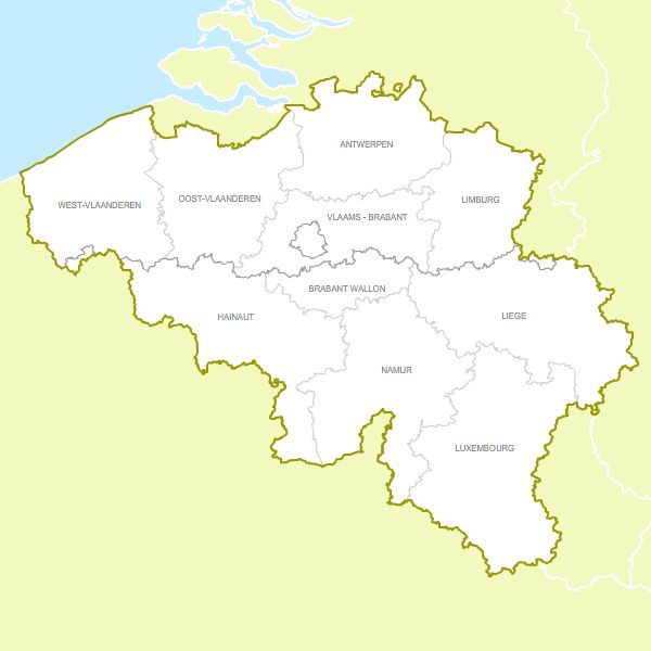 Carte Provinces De Belgique Vectorielle Gratuite