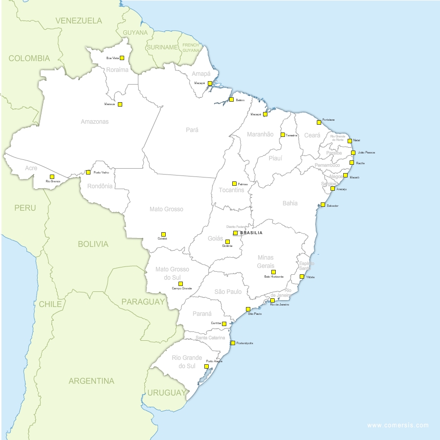 Vector map of Brazil states 