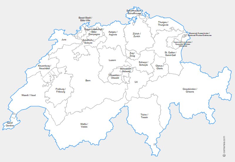 Switzerland counties for Word and Powerpoint