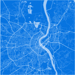 Plan monochrome des rues de Bordeaux vectoriel