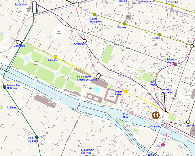 Paris 1st arrondissement map plan