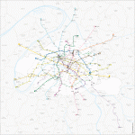 Paris subway vector map with names