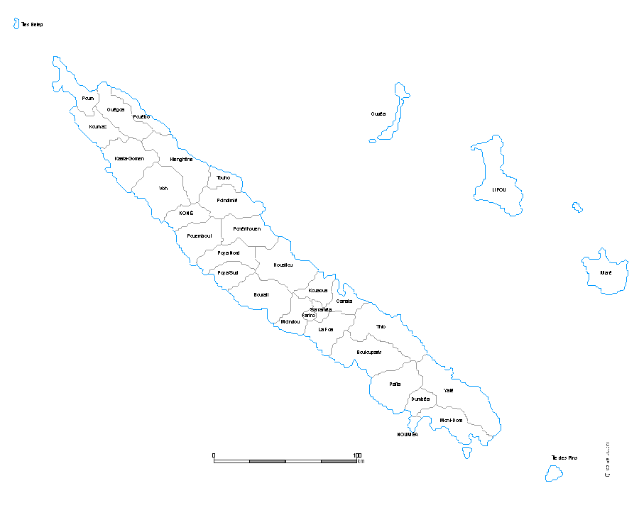 Carte Communes De Nouvelle Caledonie