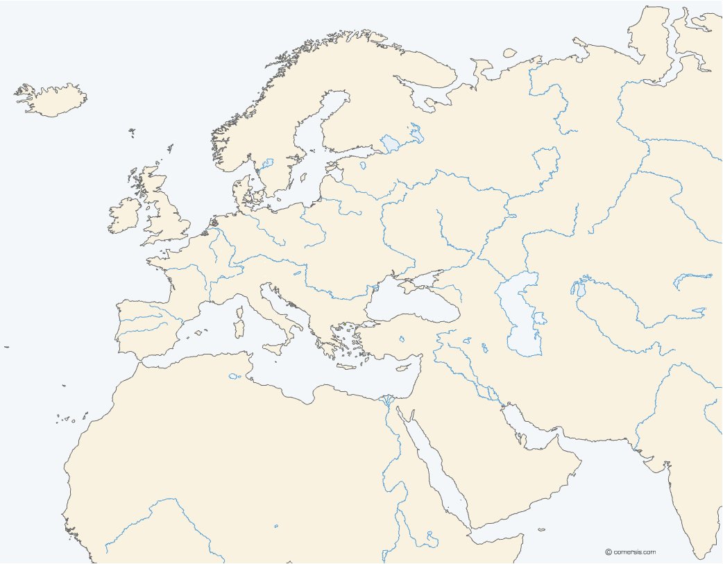 Europe North Africa and Middle East vector map