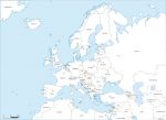 Vector map of Europe countries with capitals and names