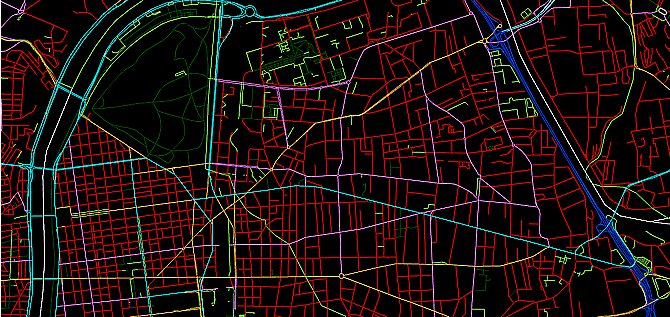 Vector paths of Paris streets