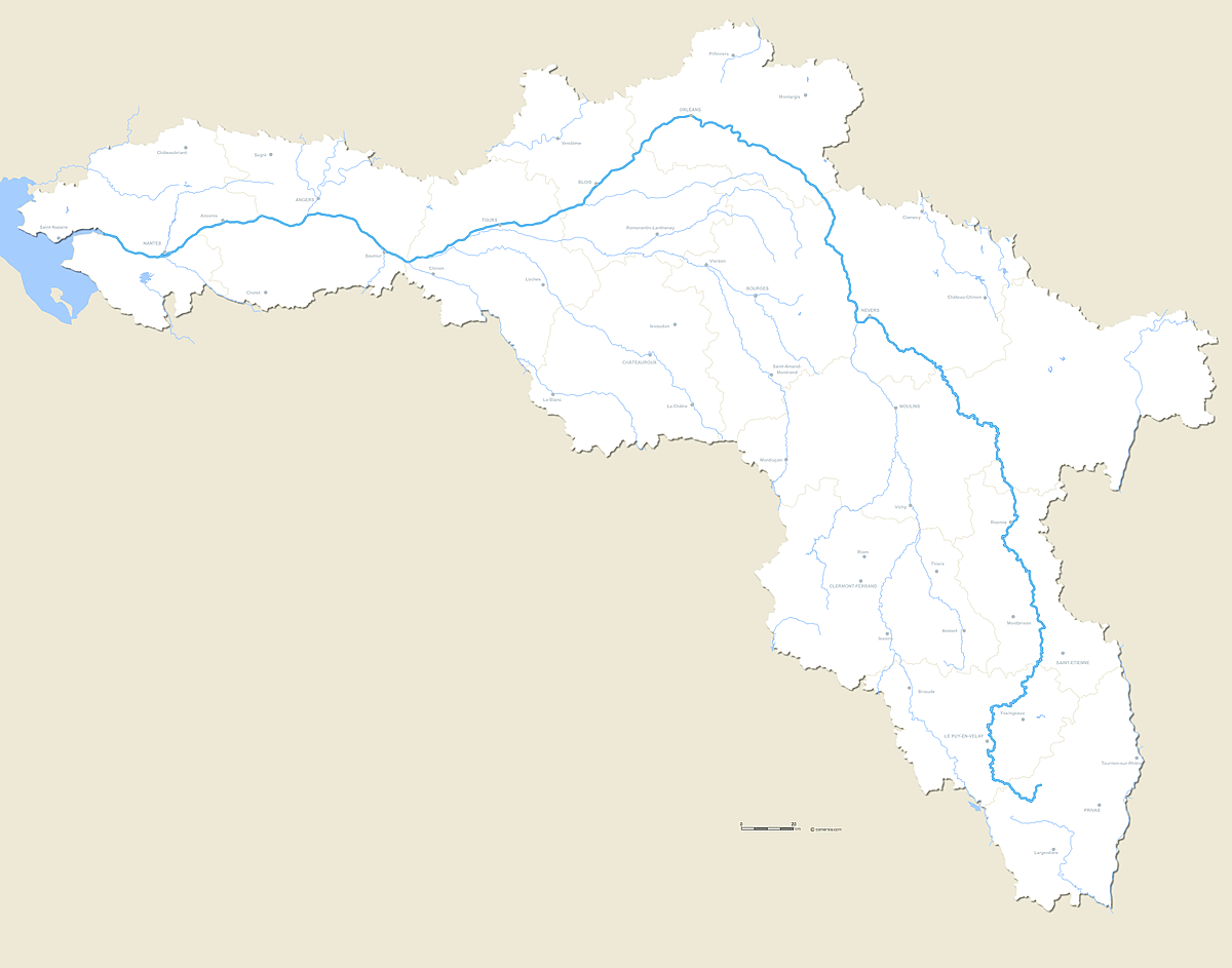 tracé de la Loire fleuve