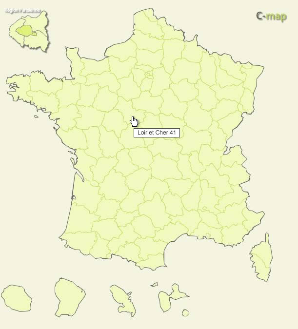 Clickable Map of the departments of France in HTML