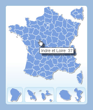 Clickable map of French departments - Ready to use