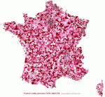 France postcodes identified SVG map