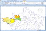 Word and Excel France departements editable map