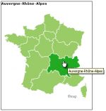 Responsive map of France new regions