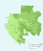Gabon relief vector map
