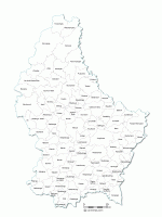 municipalities map of Luxembourg 2018 Powerpoint 
