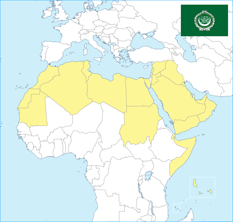 Arab League Countries Map 