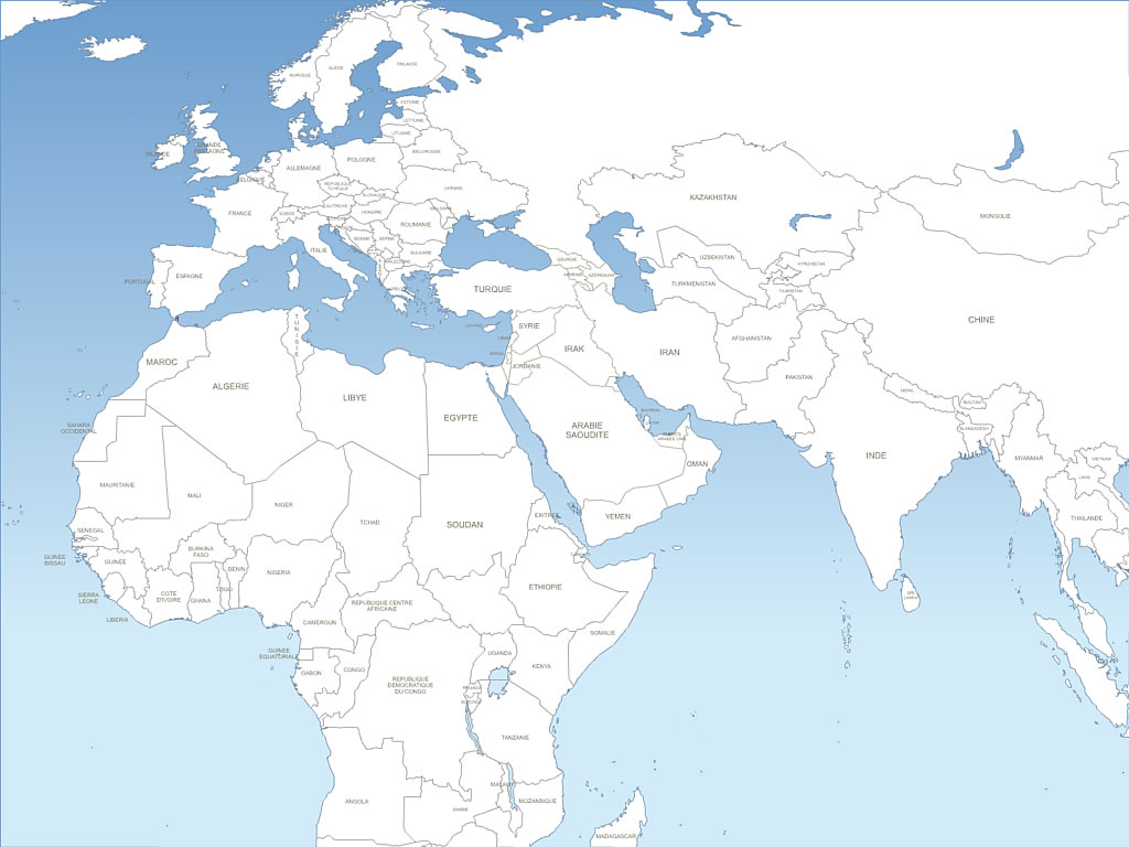 carte europe et asie