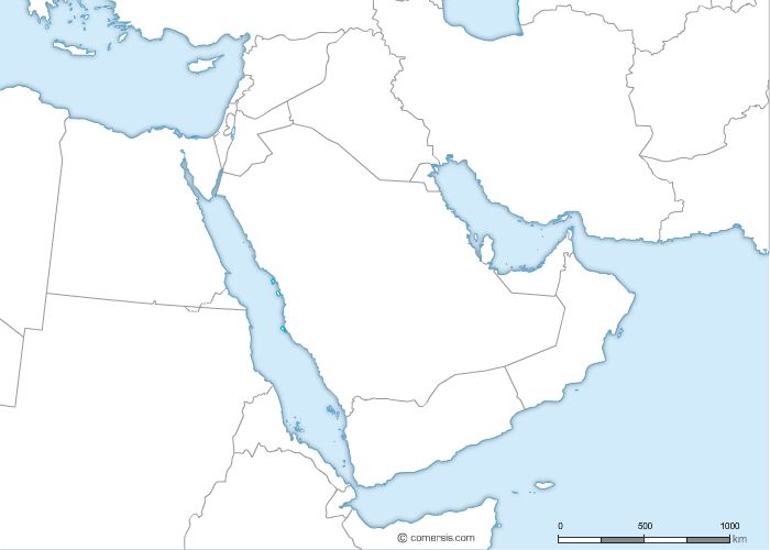 blank map of middle east