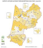 Aquitaine counties map ( France ) 2012.