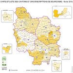 Bourgogne counties map ( France ) 2012.