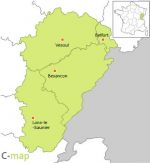 109 Franche Comté french region vector flash map