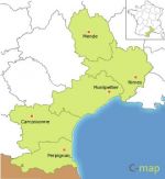 112 Languedoc-Roussillon french region vector flash map