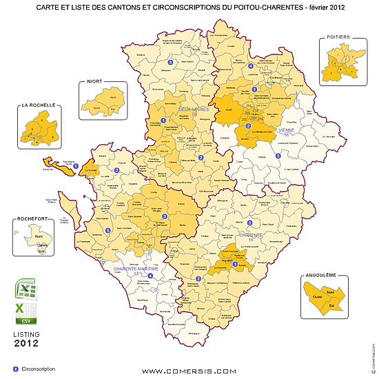 carte departement poitou charente Carte cantons du Poitou Charentes