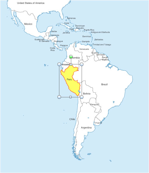 South America states map for Office