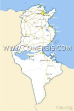 Tunisia towns and road map