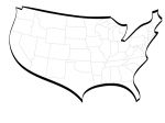 Stylised vector map of USA