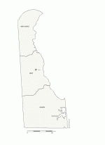 Delaware counties map for Excel, Word and Powerpoint