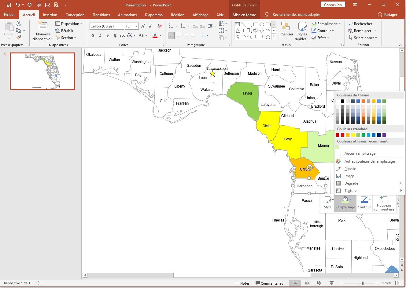 Editable Florida Map