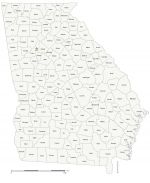 Georgia Counties - USA - Customizable Map