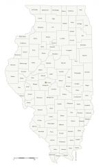 Illinois counties editable map for Office