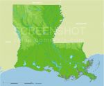 Louisiana state elevation map