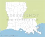 Counties of Louisiana state vector map