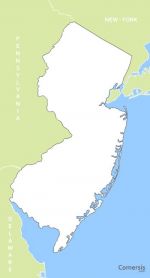 Blank vector map of New Jersey state - USA