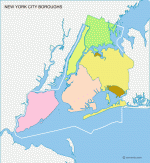 New York city boroughs free vector map