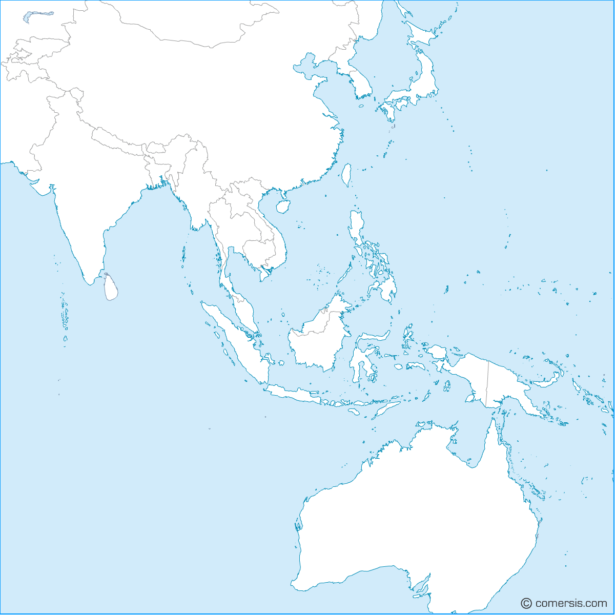 China sea free base map