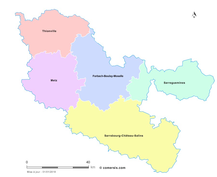Fond de carte arrondissements 2018 de la Moselle