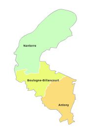 Fond de carte arrondissements 2018 des Hauts-de-Seine