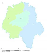 Fond de carte arrondissements 2018 d'Indre-et-Loire