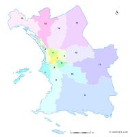Fond de carte des arrondissements de Marseille